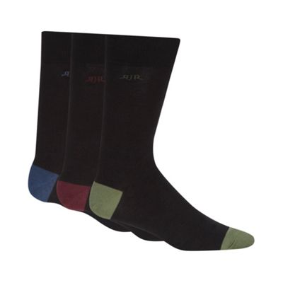 RJR.John Rocha Pack of three designer black coloured heel and toe socks